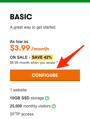 GoDaddy BASIC Plan - Godaddy coupon hosting chỉ 12$/ năm